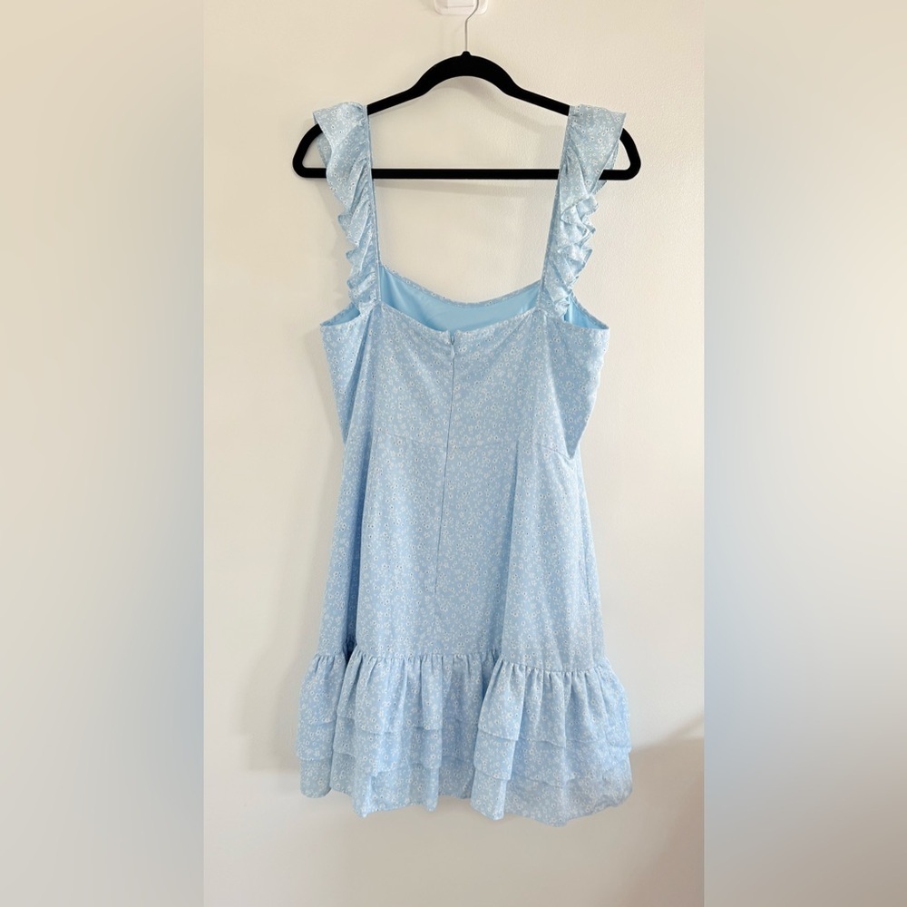 Likely Light Blue Ruffle Mini Dress - Picture 3 of 7